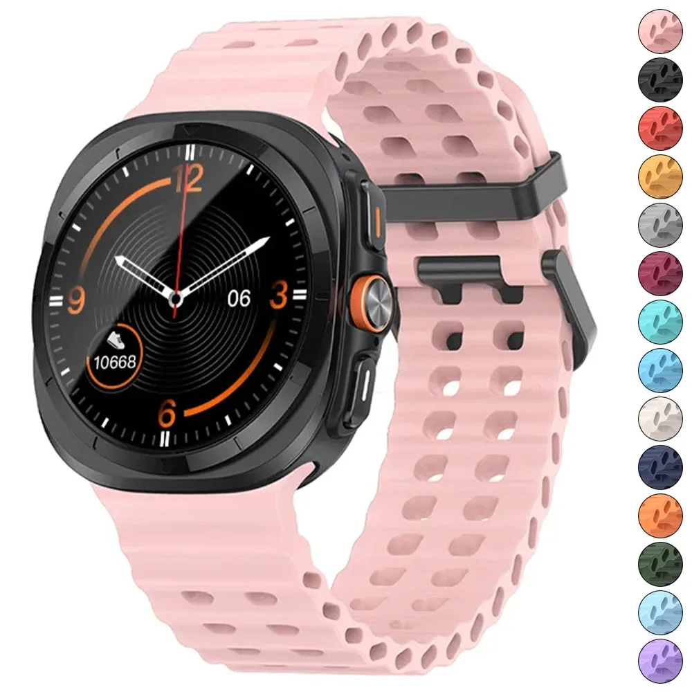 Pulseira de silicone para relógio Samsung Galaxy, pulseira Ultra 47mm, pulseira esportiva suave Correa, pulseira masculina e feminina