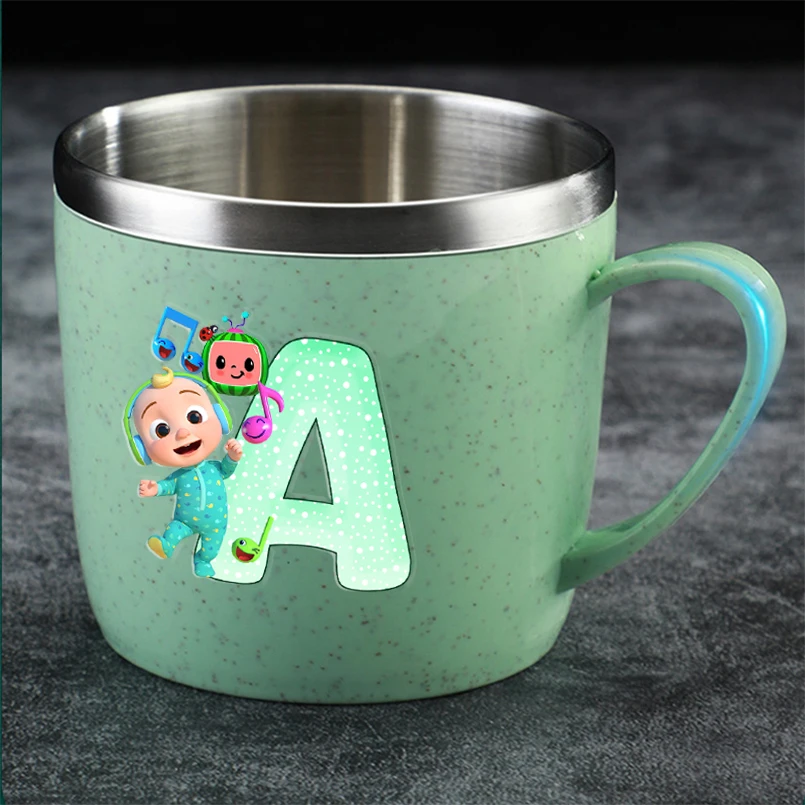 Cocomelons-vasos de agua de acero inoxidable con estampado de dibujos animados, tazas de café y leche, taza de agua potable para té, regalo