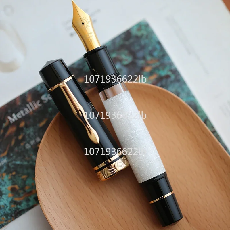 

MAJOHN P139 Resin Large Piston Fountain Pen Iridium #8 F/M Nib With Gold Clip Ink Writing Gift Pen For Office School Supplies