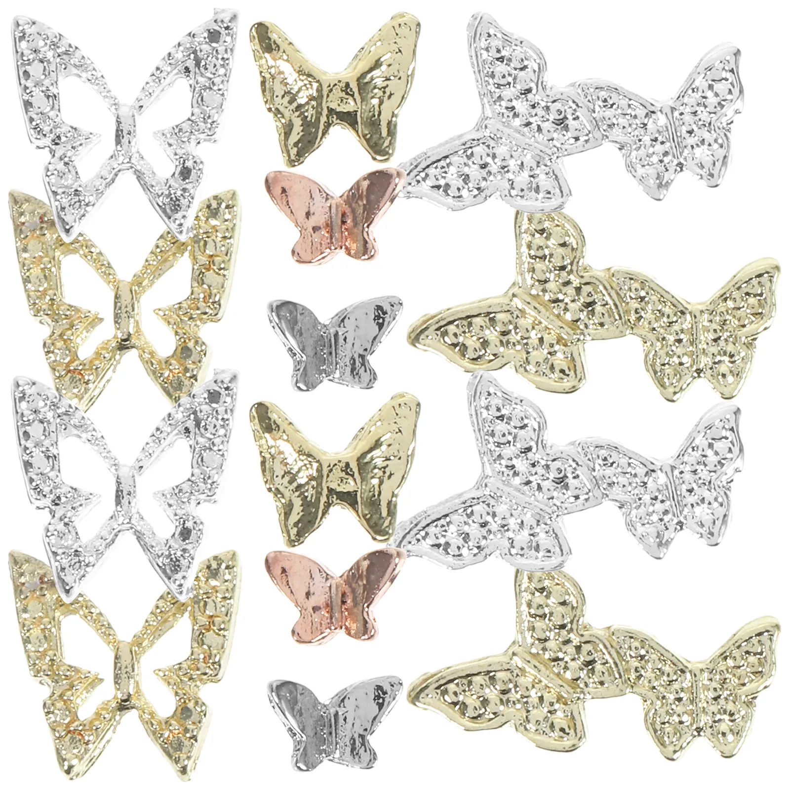 

40Pcs Butterfly Nail Charms Manicure Decorations Nail Art Small Charms DIY Supplies for Nails Bags Accessories