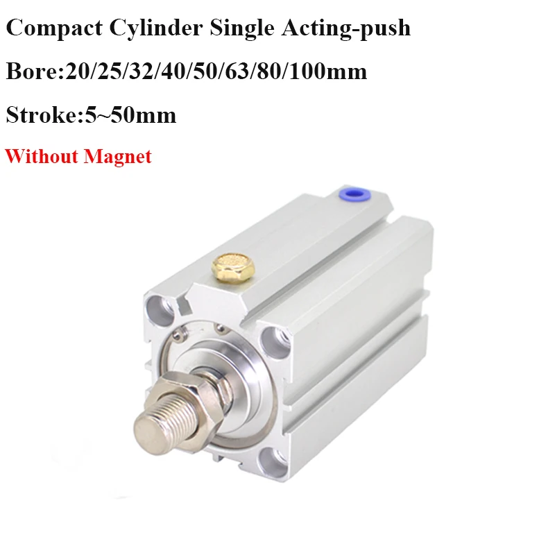 SSA-B 12 16 20 25 32 40 50 63 80mm Bore Male Thread Compact Cylinder Single Acting-Push Pneumatic Air Cylinder