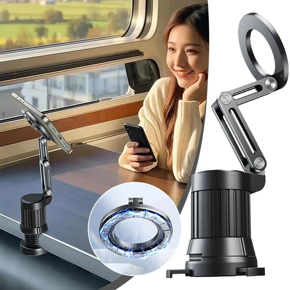 

Portable Travel Magnetic Mobile Phone Holder 360 Degree Rotation Rail High-speed Storage Holder Tablet Foldable Kitchen Dra Z5g6