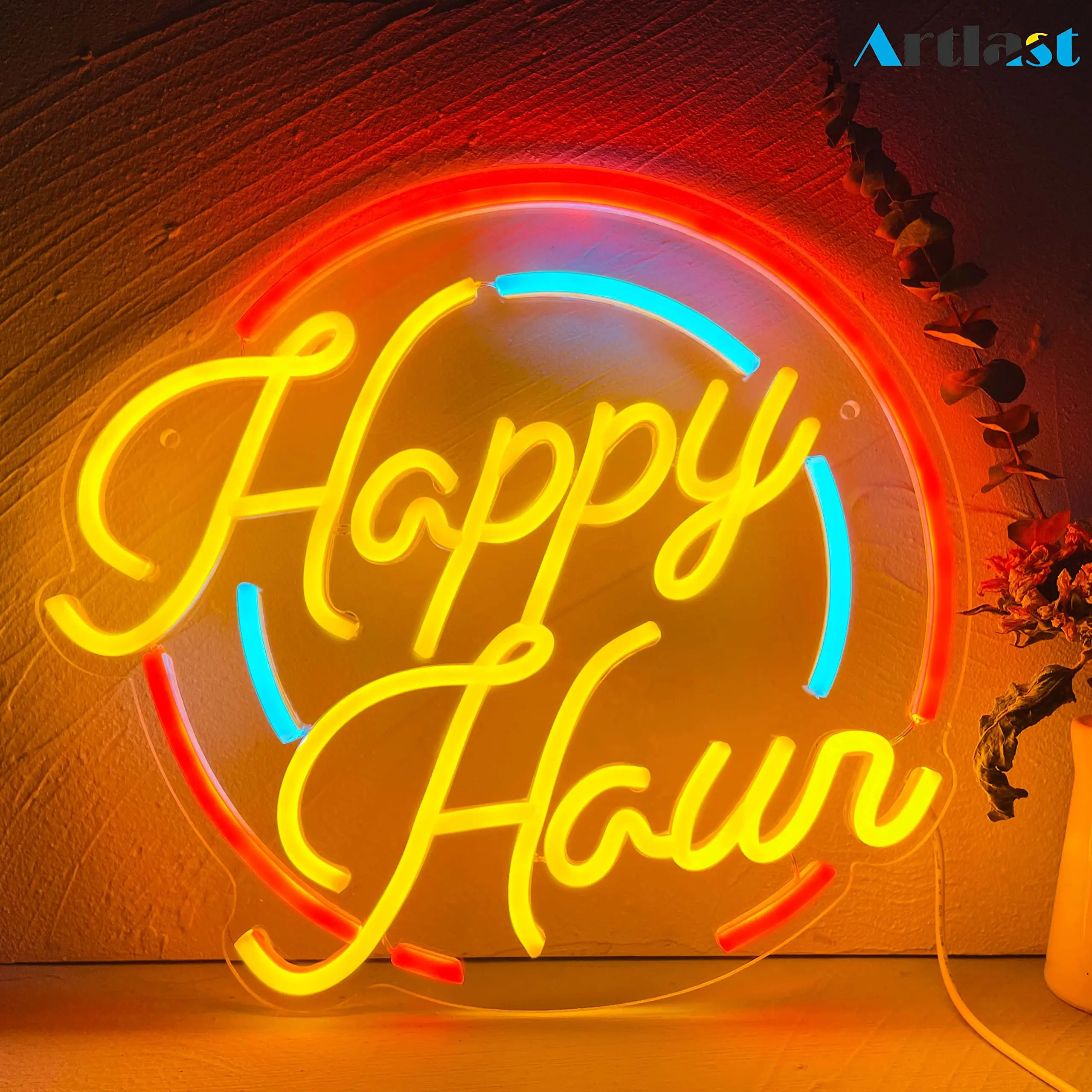 

Happy Hour Neon Sign Led Lights Pub Bar Party Decoration Room LED Neon Light Sign Bedroom Decor Wall Custom Neon Sign