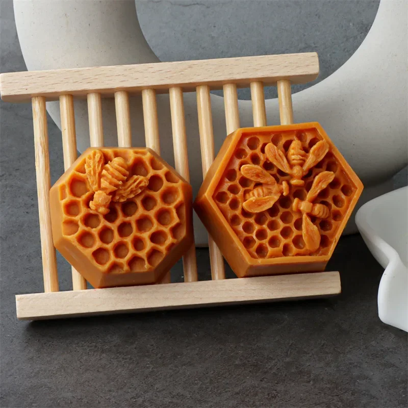 3D Bee Honeycomb Silicone Candle Mold Beehive Aromath Plaster Soap Epoxy Resin Mould Home Decor Hives Molds Handicraft Gift Make