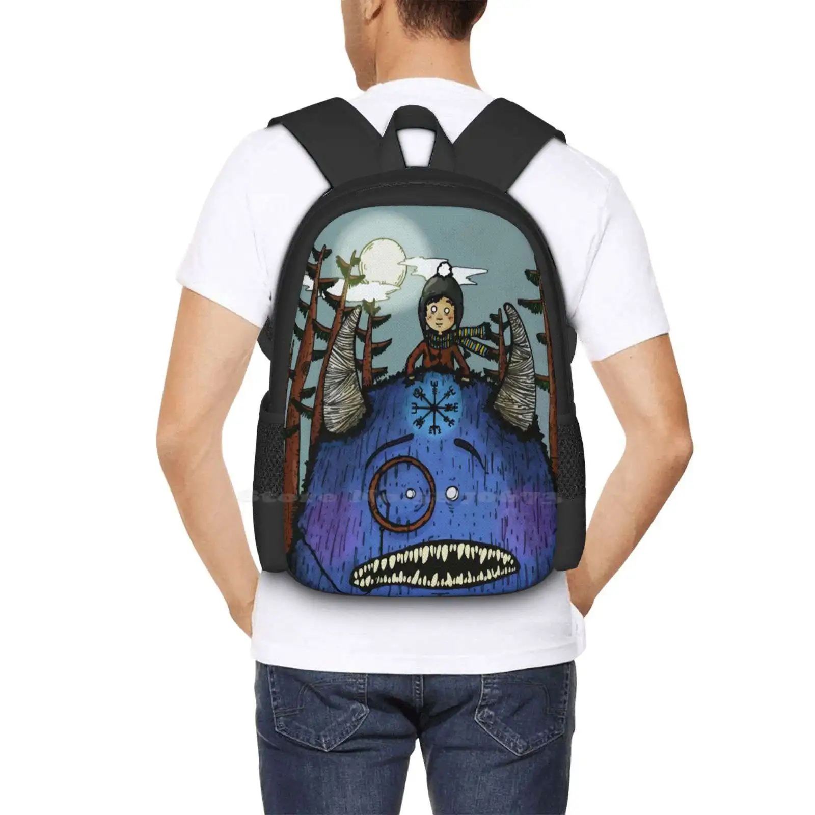 Drive Me Wild Hot Sale Backpack Fashion Bags Dream Blue Creatures Surrealism Macabre Cute Aurora Kids Fairytail Colorful Travel