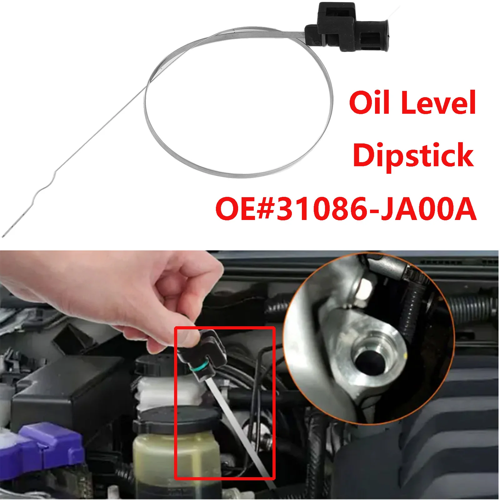 Car Transmission Engine Oil Level Dipstick For Nissan Altima Quest Rogue Murano Maxima Stainless Steel Accessories 31086-JA00A