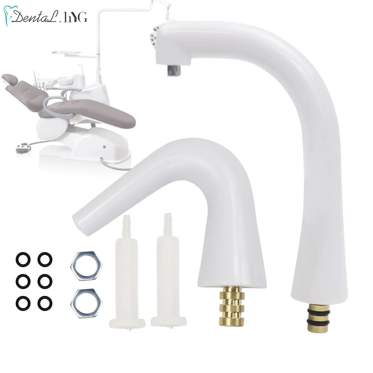 Dental Water Flow Pipe Flush Pipe Spittoon Cupping Gargle Tube Ceramic Pipe Plumbing Dental Equipment For Dental Chair Unit