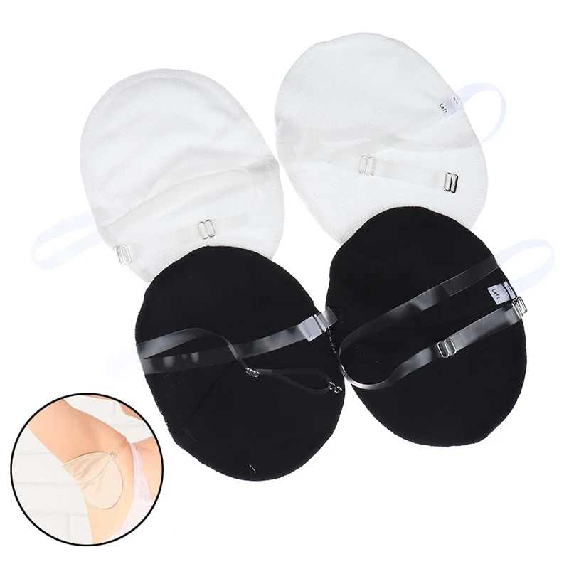 1 Pair Unisex Washable Underarm Sweat Pads Shield Armpit Absorbing Guards Dress Deodorant Pad with Elastic Shoulder Strap