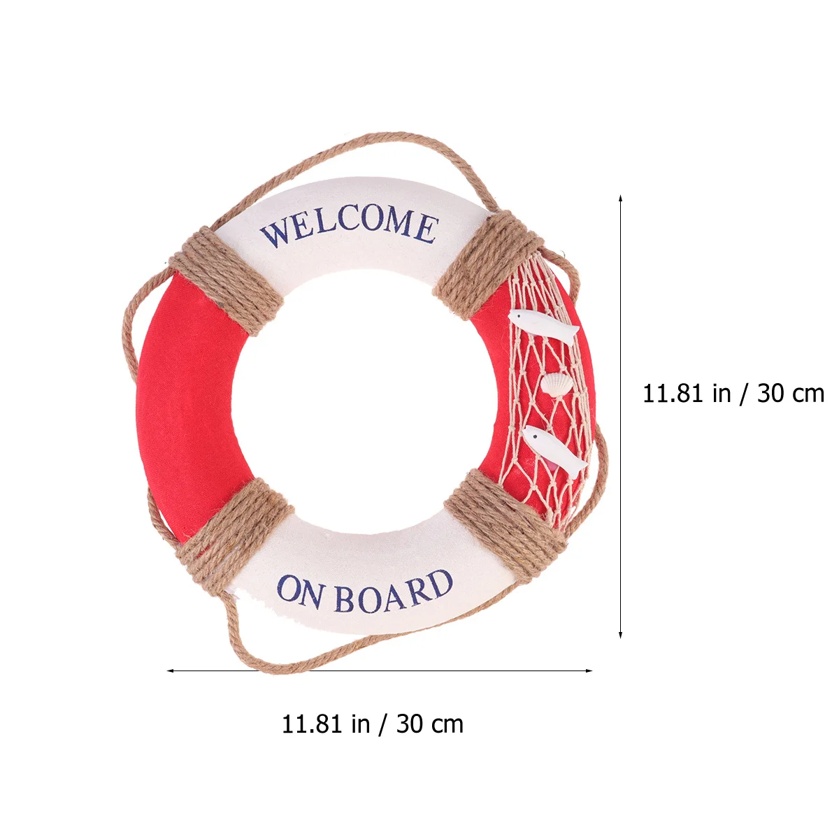 

1Pcs 30cm Hanging Lifebuoy Wall Hanging Decoration Perfect for Festive Atmosphere Red Fish Wall Sign Home Decor