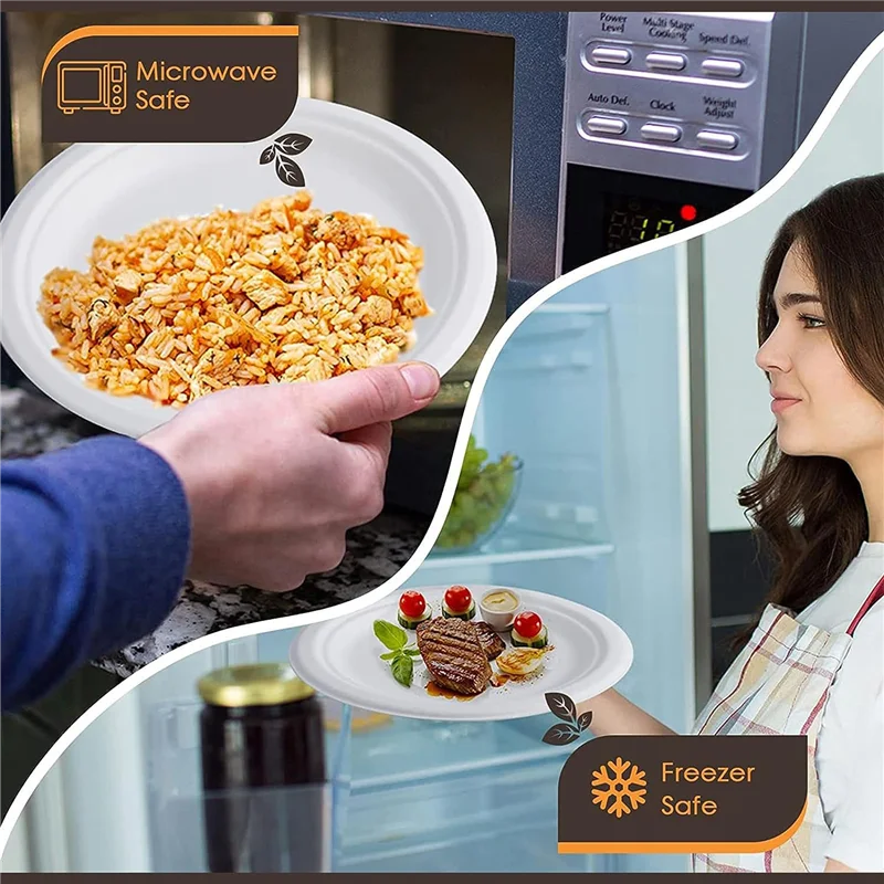 100 Stück starke Einweg-Papierschalen, 350 ml Einweg-Zuckerrohr-Papierschalen, braun, super starr, biologisch abbaubar, einfach zu bedienen, Braun-VV