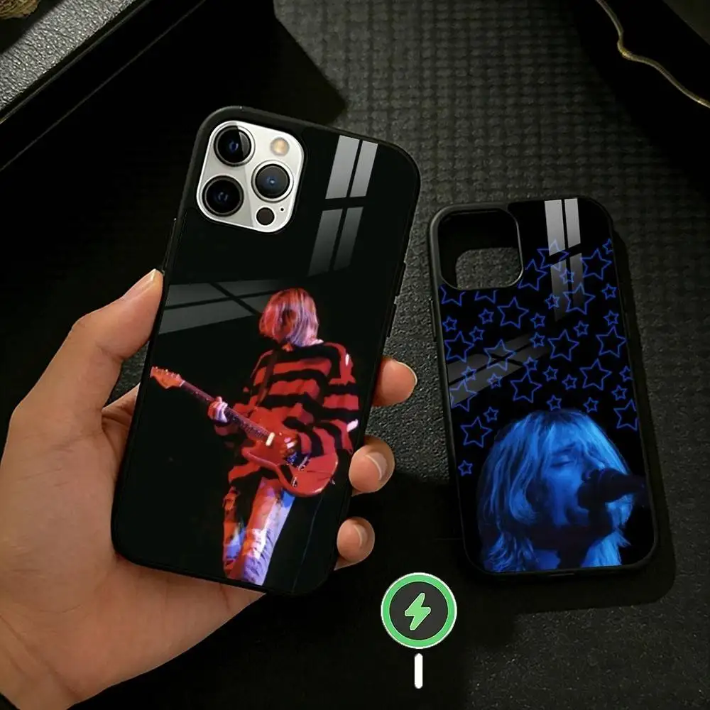 

K-Kurt Singer C-Cobain Phone Case For iPhone 17,16,15,14,13,12,Plus,Pro,Max For Magnetic Wireless Charge