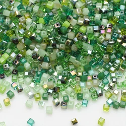 3/4/6/8mm Mixed Faceted Square Glass Bead Loose Spacer Crystal Cube Beads for Jewelry Making DIY Necklace Bracelet Accessories