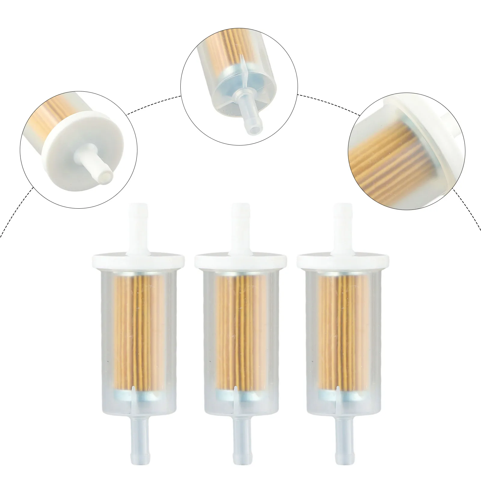 

3 Inline Fuel Filters for Mower Tractors Fits Models 691035 For 695666 845125 1/4 Inch Fuel Line Compatibility