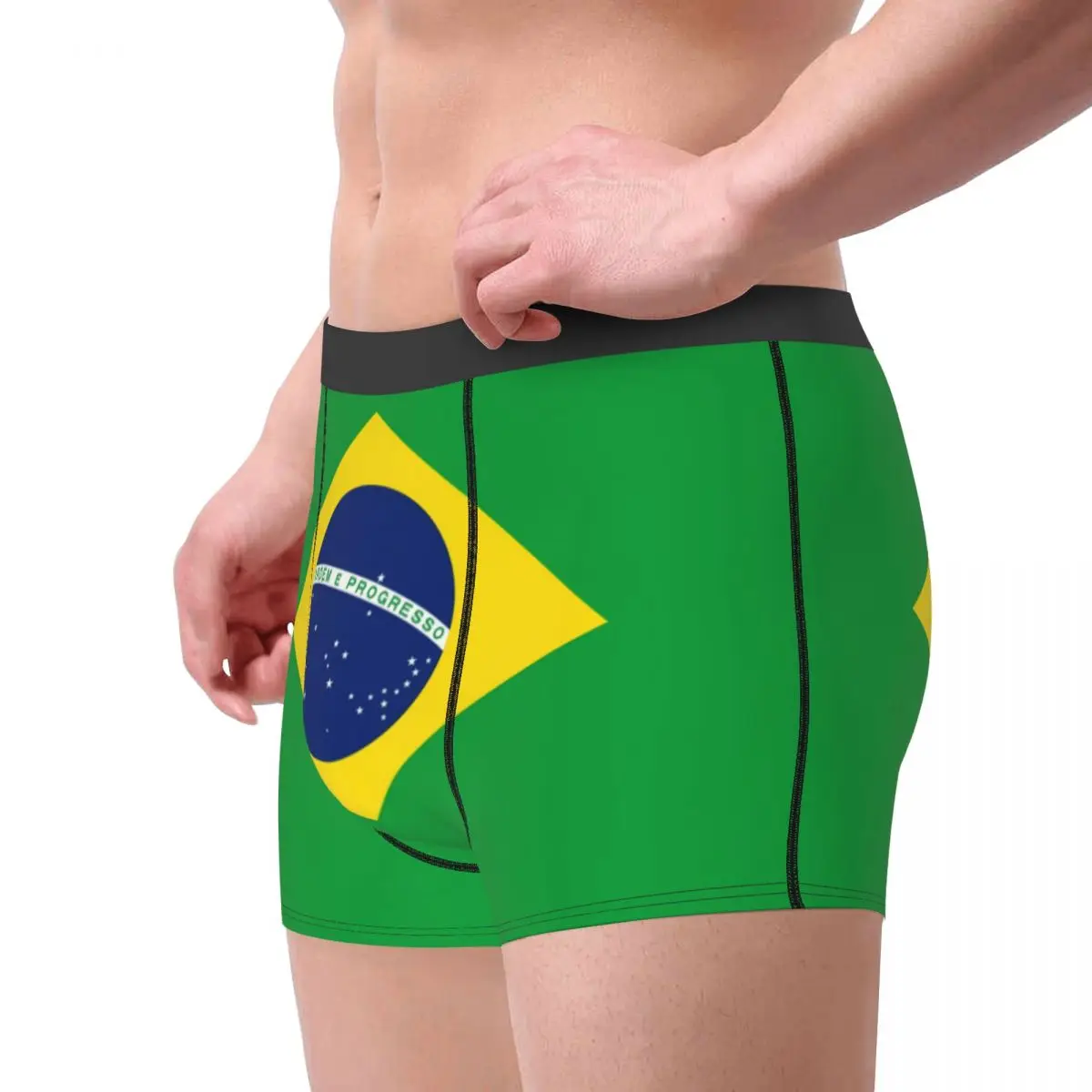 Brazil Flag Underwear Men Sexy Printed Customized Brazilian Proud Boxer Briefs Shorts Panties Soft Underpants