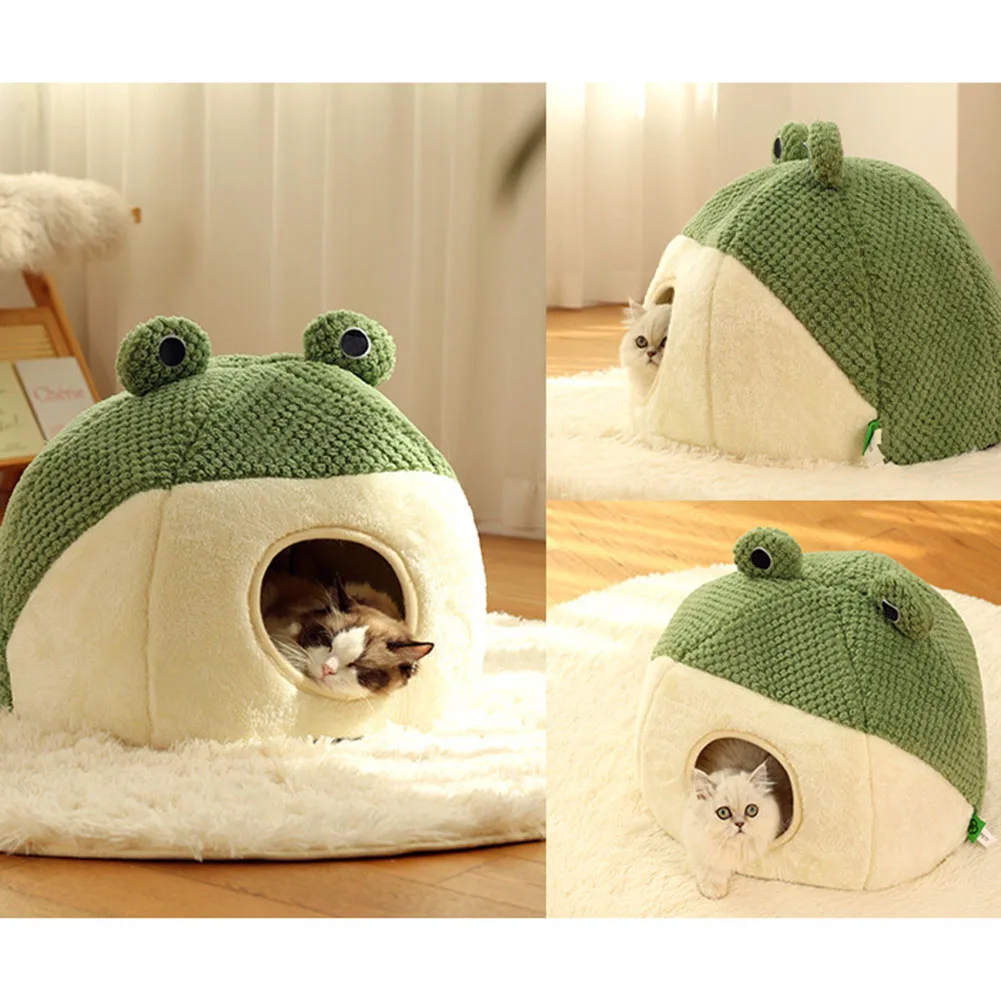 Autumn And Winter Comfortable And Warm Pet Nest Small Frog House Cat And Dog Thickened Bed Cat And Dog Universal Pet Supplies