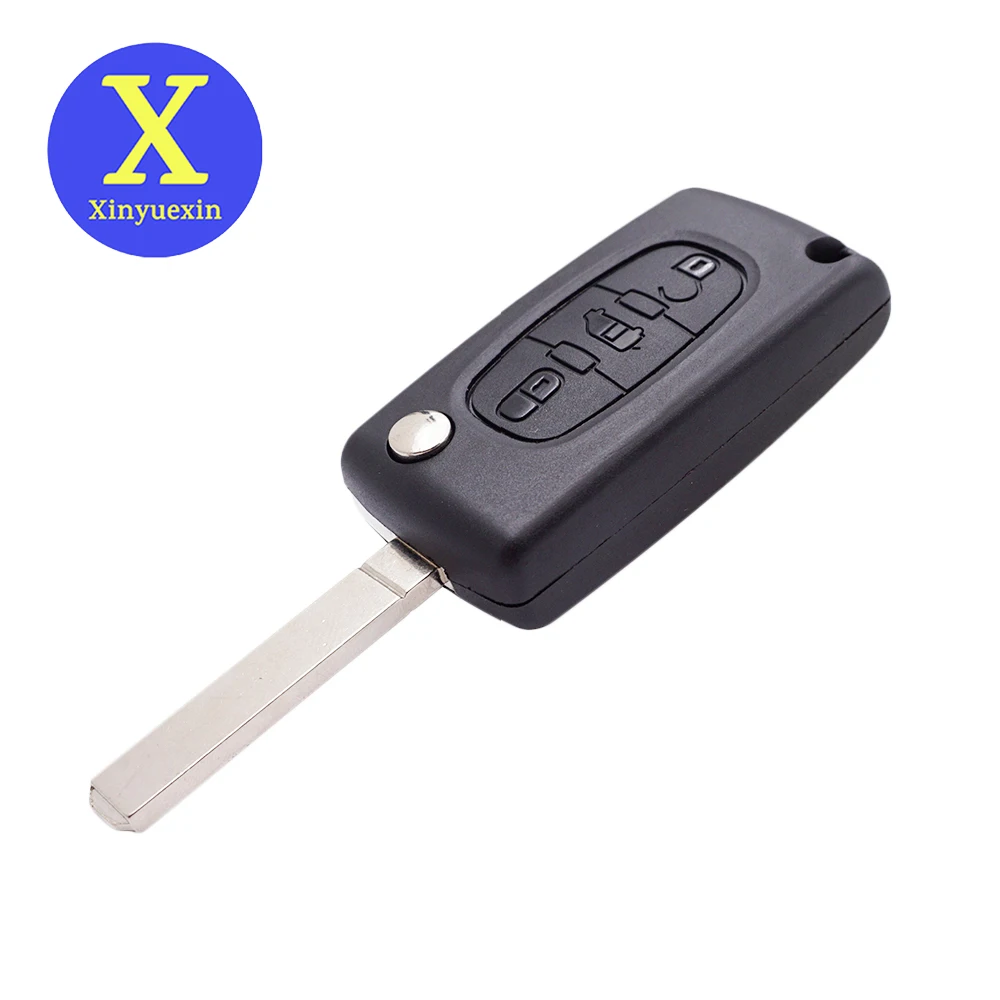 Xinyuexin 3 Buttons Remote Car Key Case Shell for Fiat Scudo 2007 2008 2009 2010-2016 Peugeot Partner  2 Pcs/lot