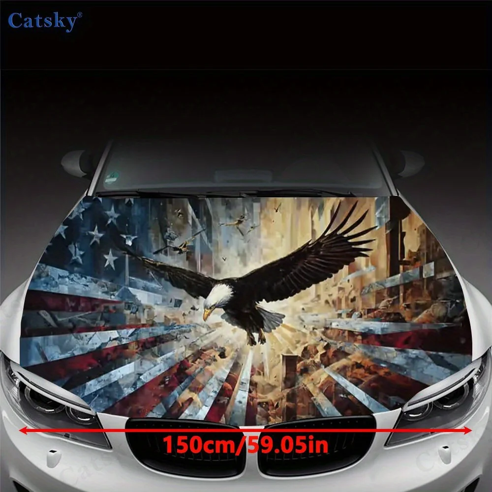 National Flag Element Eagle Car Hood Decal-a Vibrant PVC Sticker Suitable For Cars,motorcycles,and Trucks,a Self-adhesive,durabl