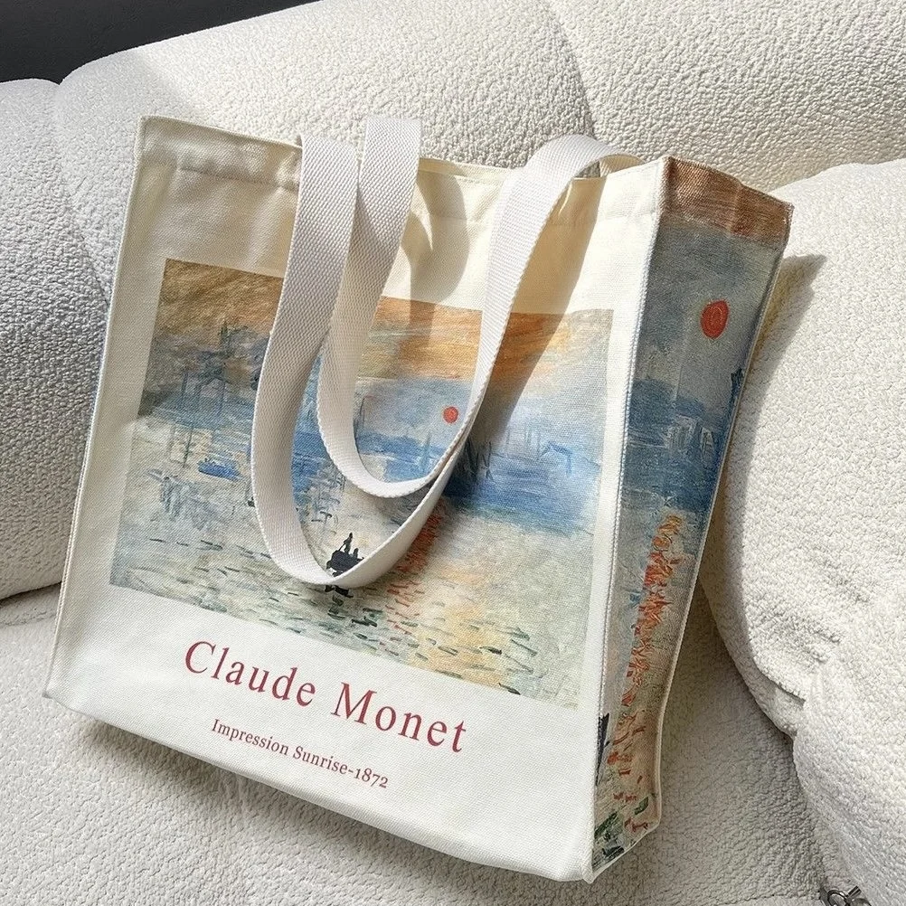 

Women Canvas Shoulder Bag Van Gogh Oil Painting Ladies Casual Handbag Tote Bag High Quality Cotton Reusable Shopping Beach Bag