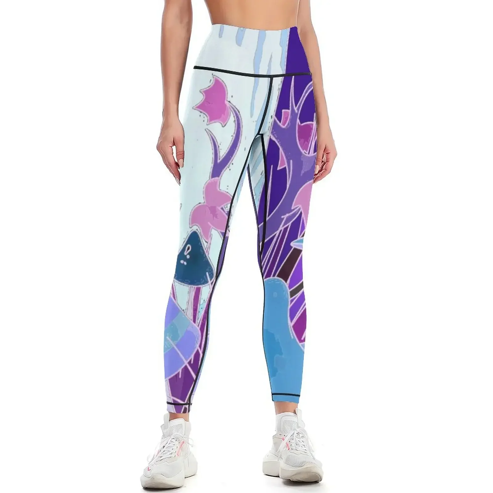 

Blue Mushrooms Leggings for physical for girls legging pants raises butt Women's pants Womens Leggings