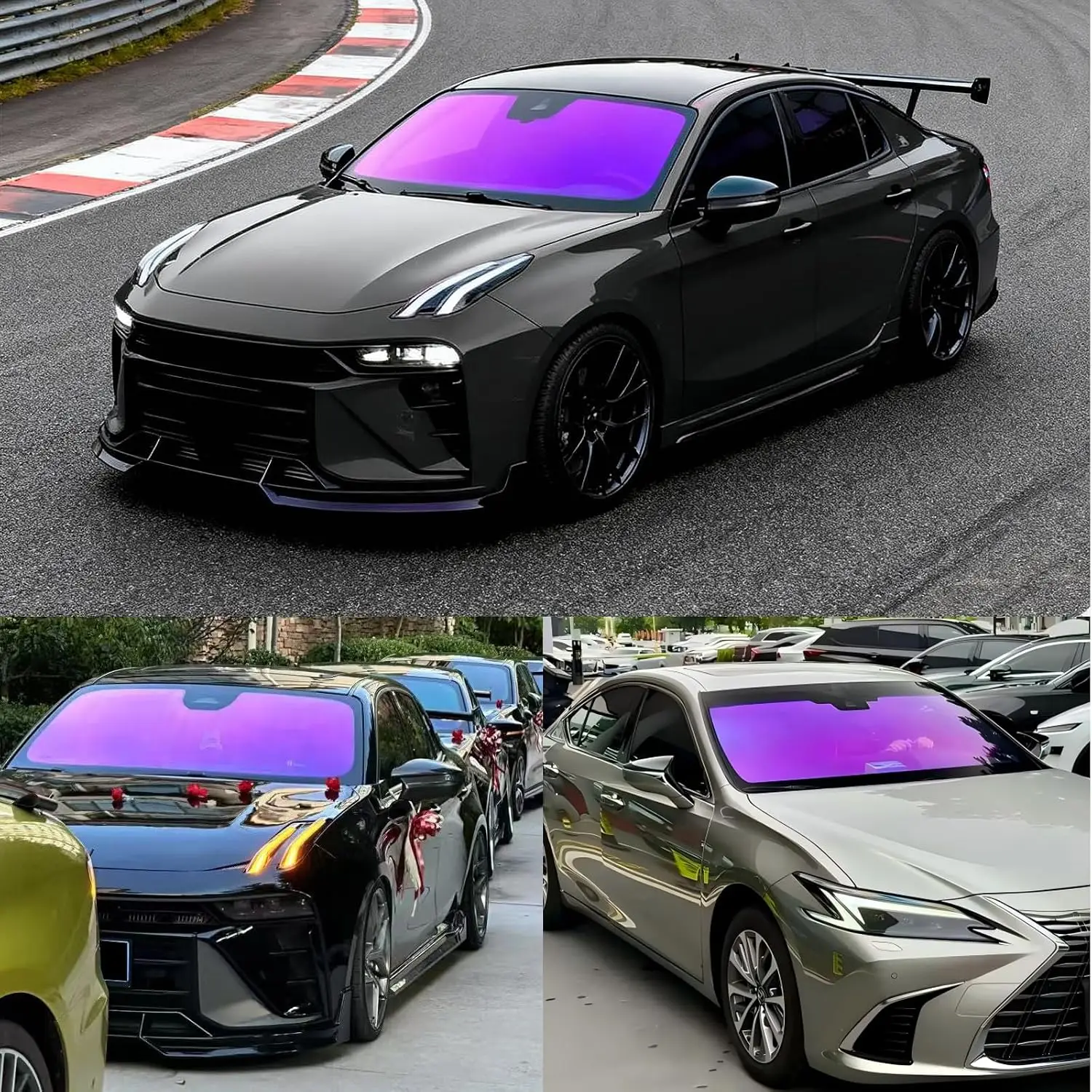 For Mercedes BMW Toyota Honda Premium Royal Purple VLT 65% Fantasy Purple Car Window Film Blocks Ultraviolet and Infrared Rays