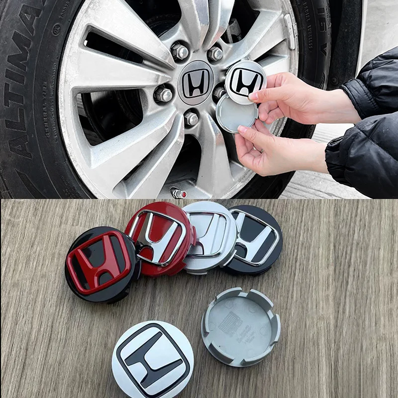 4 قطعة شعار السيارة عجلة غطاء محور مركزي اكسسوارات لهوندا سيفيك صالح أكورد CRX CRZ Jazz Prelude CRV 5th City CRZ CRX Jazz HRV