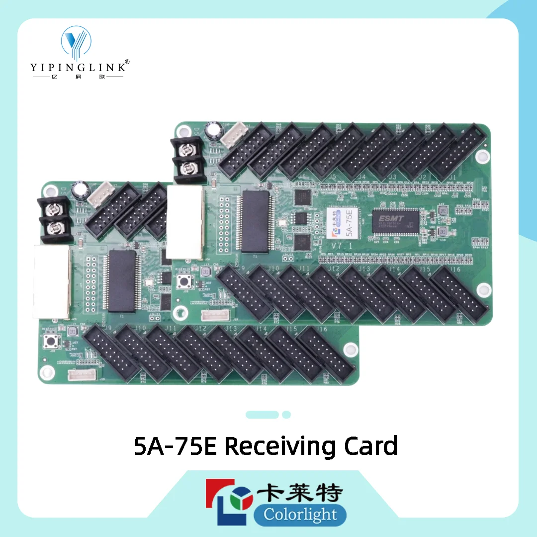 Colorlight 5A-75E LED Receiving Card HUB75 Interface 8bit Grayscale 256×1024 Pixels for Professional LED Display Screen