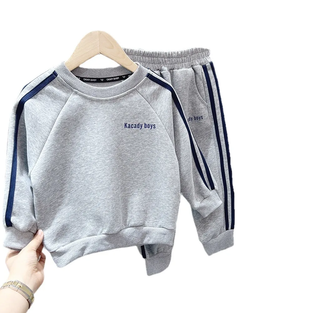 Boys' autumn tracksuit pants 2024 new mid-sized children's autumn western-style hoodie two-piece boys' top trend image 5