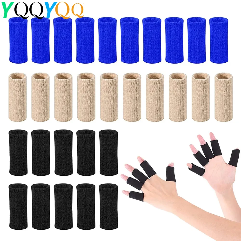 

YQQYQQ 10Pcs/Set Finger Protection Arthritis Support Finger Guard Outdoor Sports Basketball Volleyball Elastic Finger Sleeves