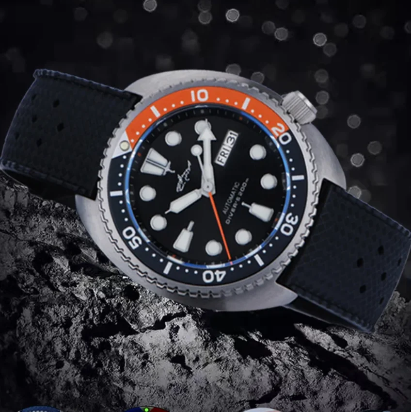 

Heimdallr мужские дайверские часы титановый корпус черепахи автоматические механические наручные часы 20ATM водонепроницаемые светящиеся NH36 керамический безель