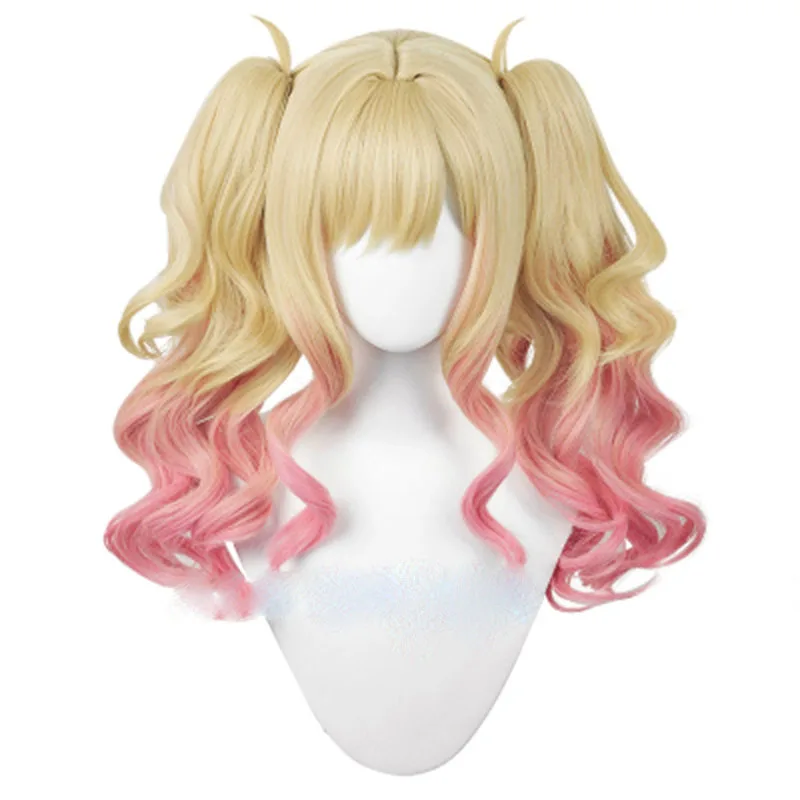 L-email Wig Synthetic Hair Project Sekai Colorful Stag Tenma Saki Cosplay Wigs 56cm Blond Mixed Red Heat Resistant Women Wigs