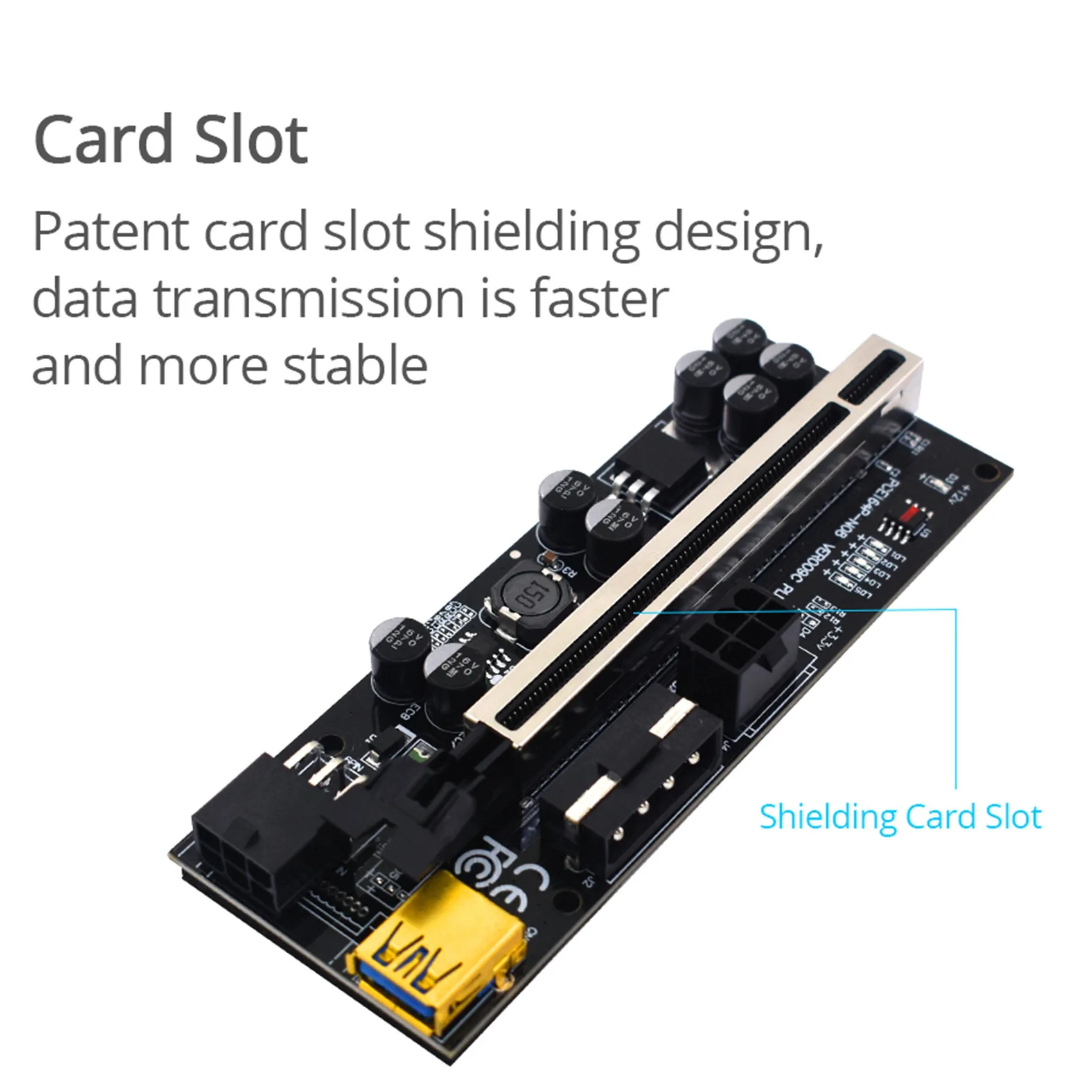 

Version Riser 009C Plus PCI-E 1X 4X 8X 16X Extender Riser Card PCIE PCI Graphics Extension Miner Mining-POS