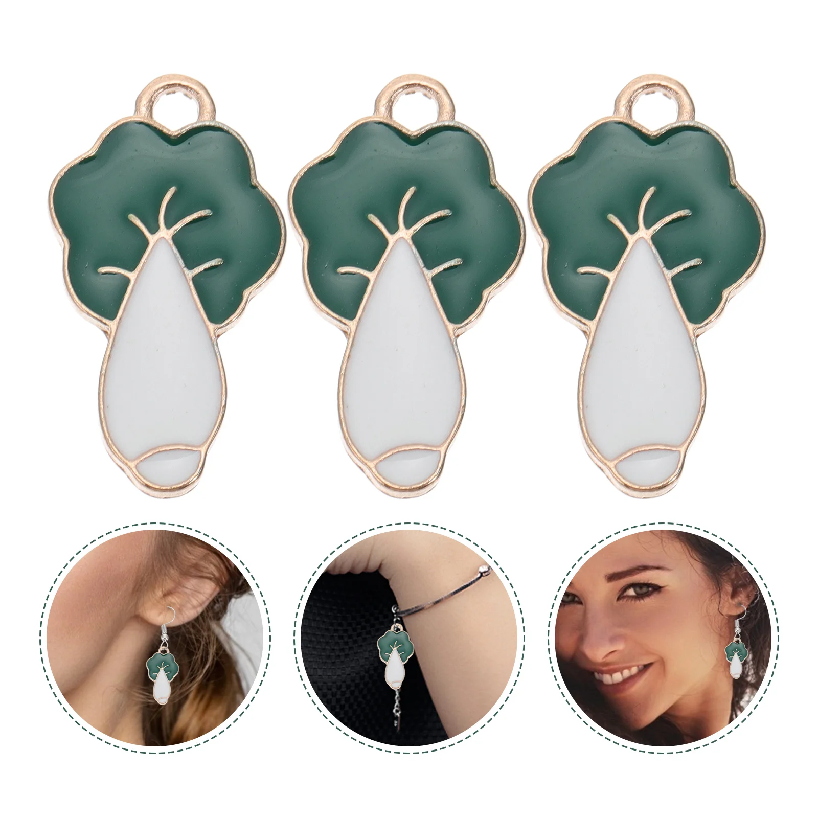 

20 Pcs Vegetable Cartoon Earrings Idyllic Style Pendant Hanging DIY Bracelet Alloy Jewelry Supplies Accessories Decorations