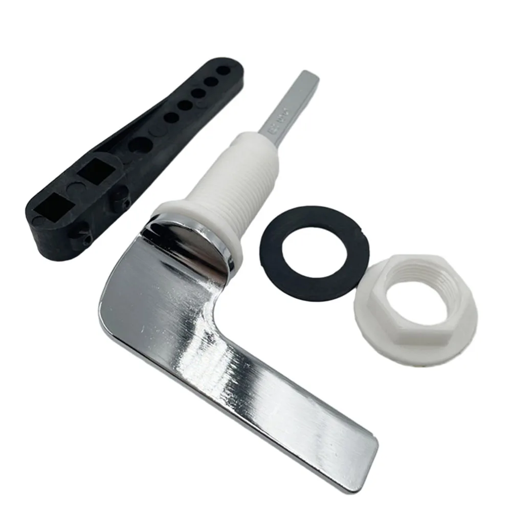 Toilet Flush Valve Toilet Tank Lever Fixtures Silver Toilet Attachments Bathroom Decorative Toilet Handle Zinc Alloy 12.5*8.3cm