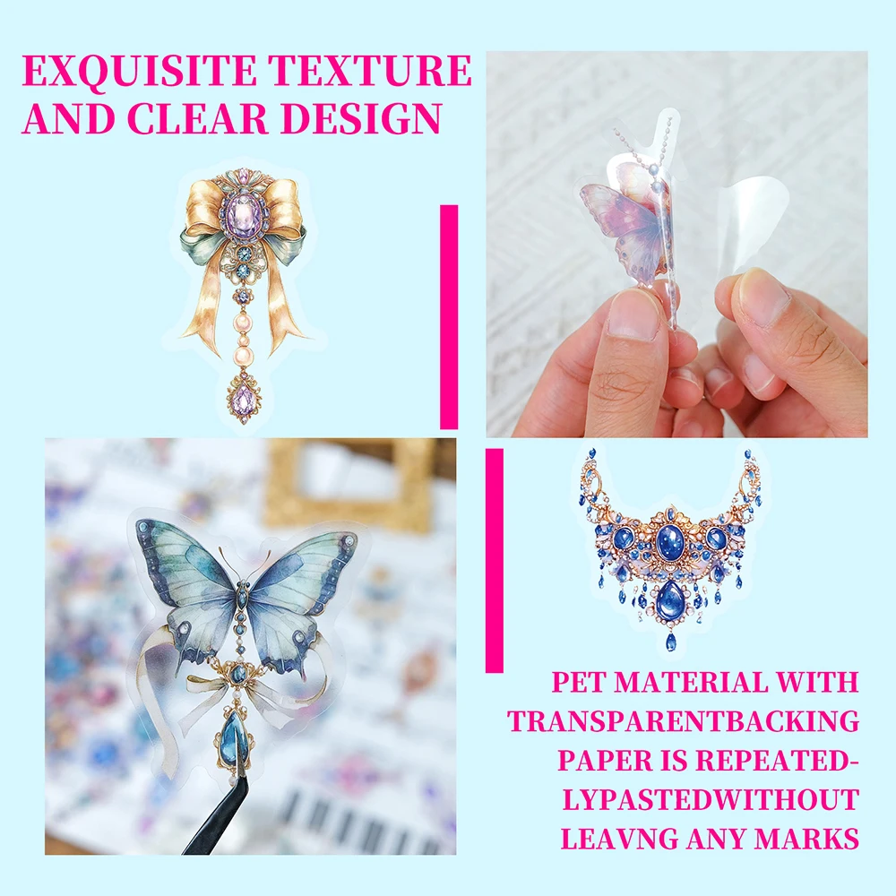 10/30/50 قطعة شفافة INS نمط مرصع بالجواهر قلادة ملصقات الحيوانات الأليفة الشارات الجمالية DIY بها بنفسك الغيتار حقيبة الهاتف لطيف الكرتون ملصق