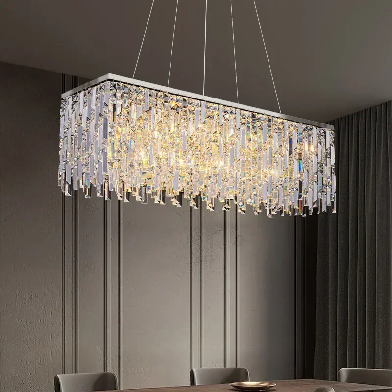 American Style Chandelier 2025 Round Crystal Bar Ceiling Lamp Dimmable Pendant Light Hardware Adjustable Height for Dining Room