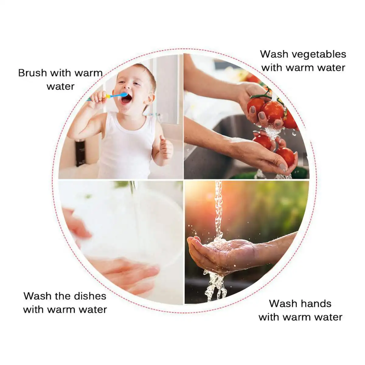3000W Kitchen Faucet Electric Water Heater Tap Instant Hot Water Faucet Heater Heating Faucet Tankless Water Heater with LED