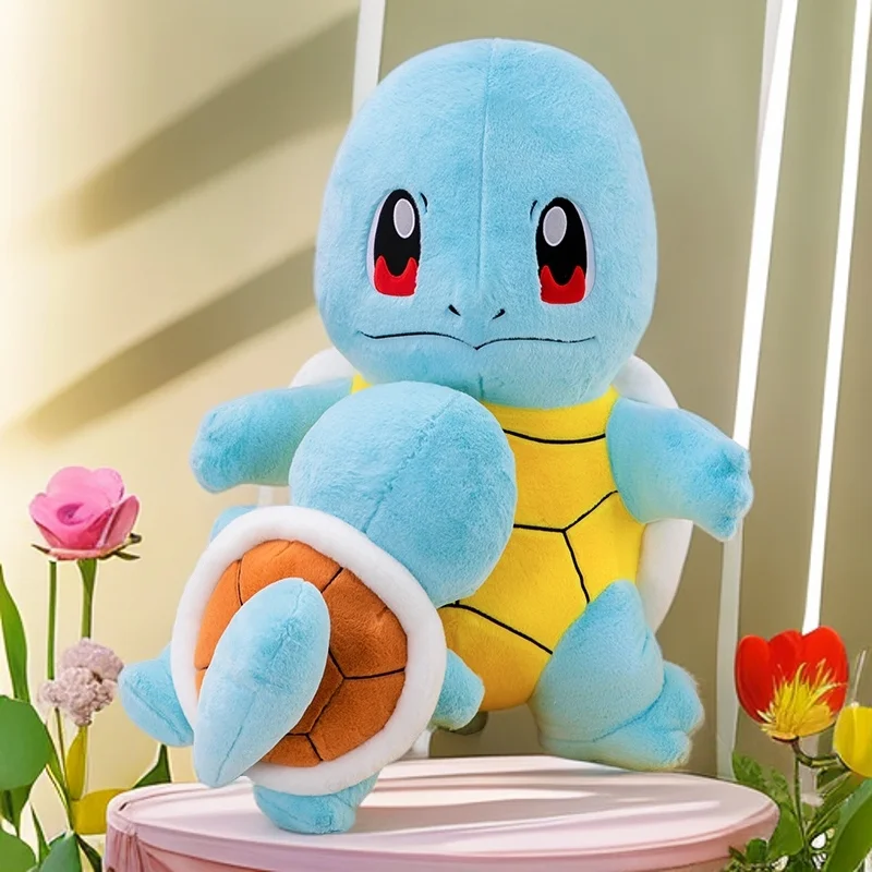 35-60cm 포켓몬 ‌ Squirtle 플러시 장난감 만화 애니메이션 박제 Kawaii 장식 편안한 귀여운 거북이 베개 소녀 생일 선물 인형