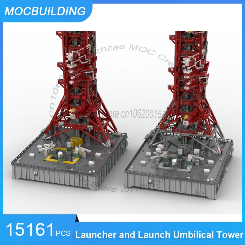 

MOC Building Blocks 1:110 Scale Model Saturn V Mobile Launcher and Launch Umbilical Tower Assembled Bricks Toys Gifts 15161PCS