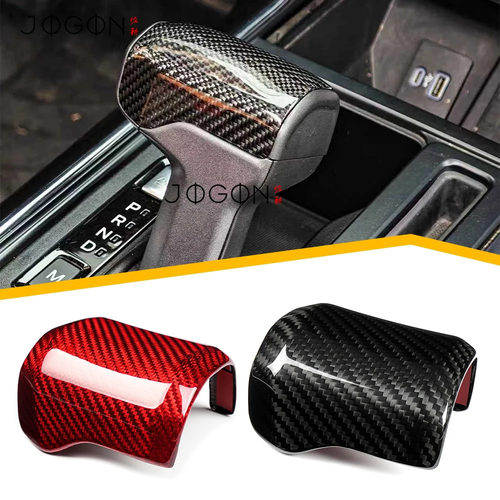 Real Carbon Fiber Car Interior Gear Shifter Console Knob Head Lever Trim For Ford F-150 Raptor Tremor Shelby 2021-2026 Accessory