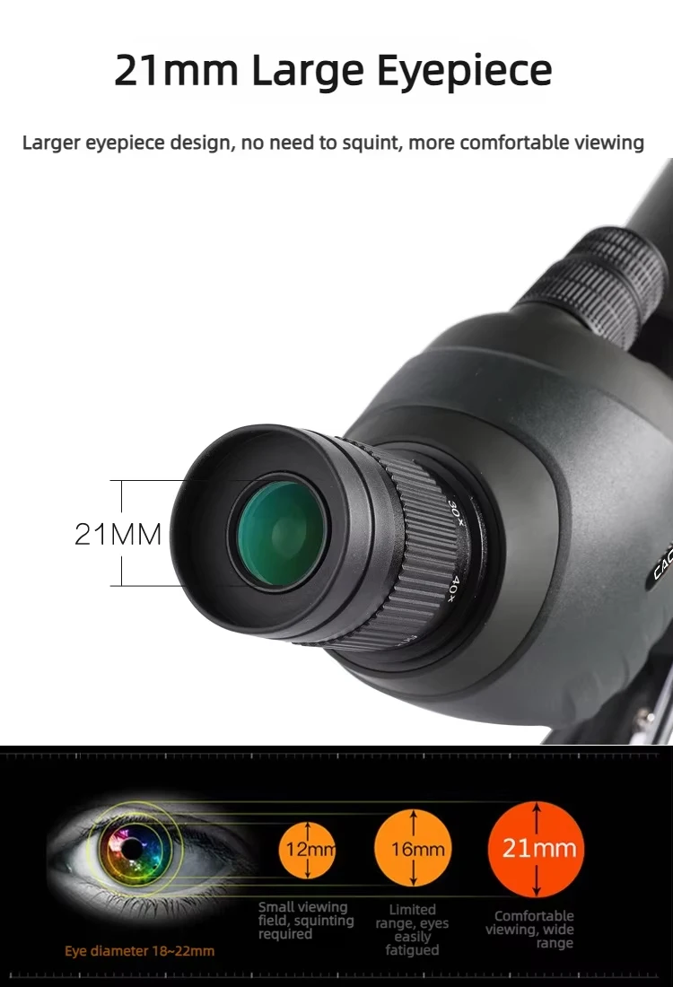 CAOX 20-60x80 Vogelbeobachtungsfernglas Hochleistungs-HD-Monokular-Teleskop für Outdoor-Zielbeobachtung und Live-Streaming – Detail 10