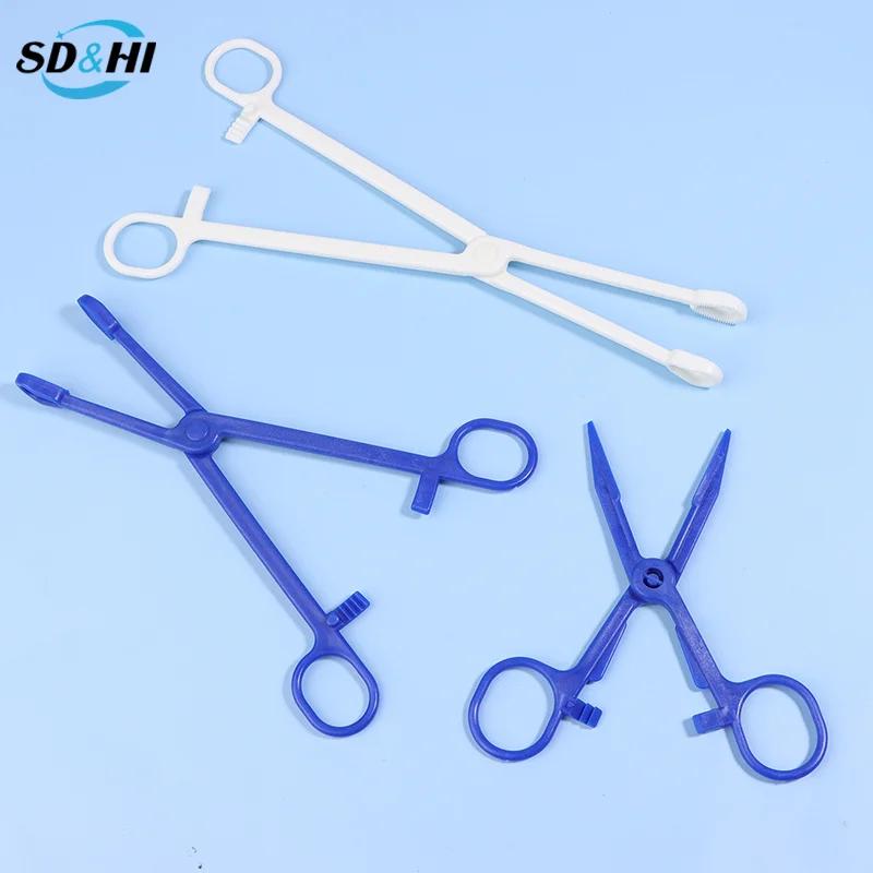 1Pcs Disposable Sterile Slotted Round Navel Forceps Clamp Triangle Open Plier Ear Nose Lip Belly Body Piercing Forceps Tools