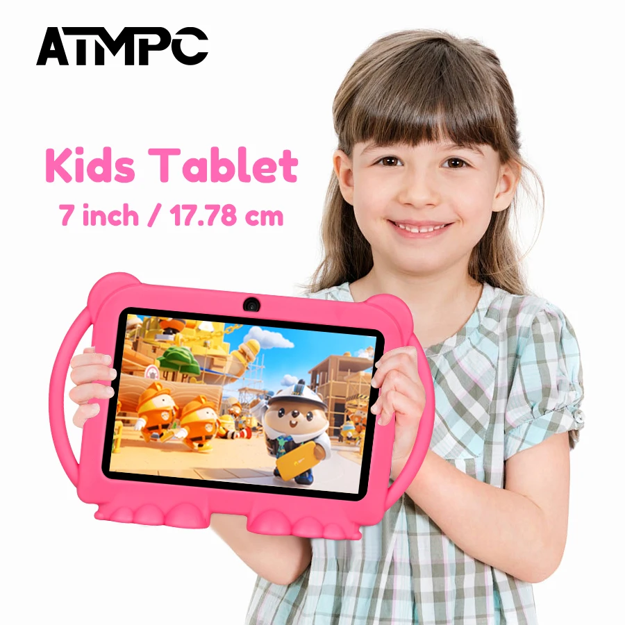 ATMPC Kids Tablet Android 11 7 inch Tablet 3GB RAM+32GB ROM with 2.4G WIFI , Eye Protection Screen Children's learning tablet