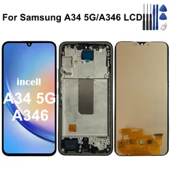 6.6''A34 5G Display For Samsung A34 5G A346 A346B A346E A346M A3460 LCD Display Touch Screen Digitizer Assembly Replacement