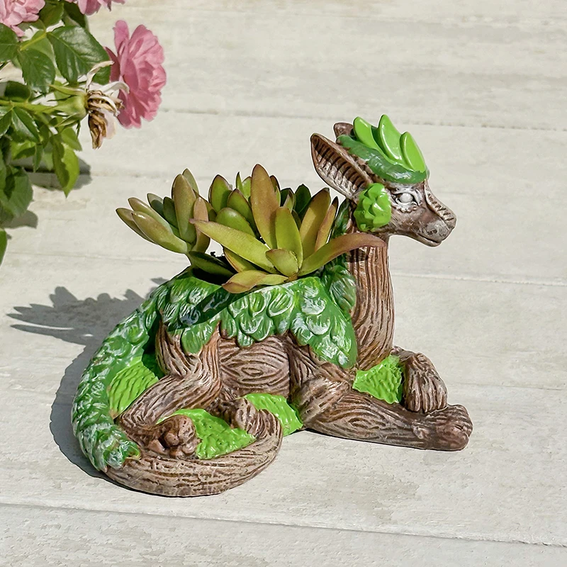 الإبداعية شجرة التنين اناء للزهور نبات عصاري حديقة تمثال الراتنج عشاق الطبيعة مثالية للأصدقاء الأسرة هدية