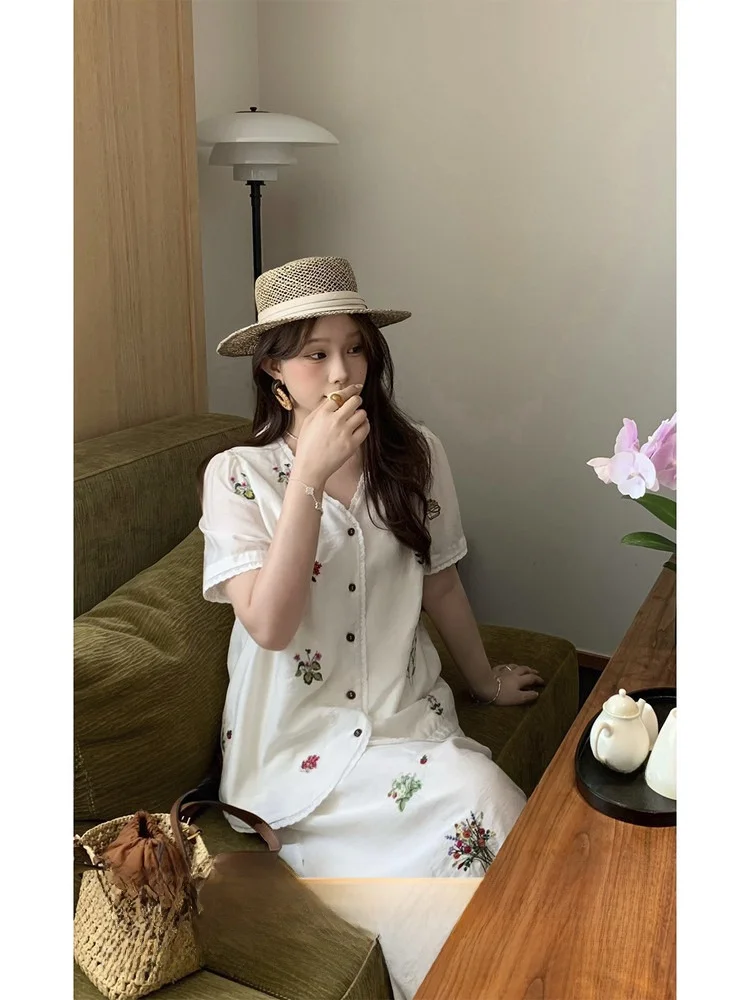 

plus Size Women's Faion Set White Lotus Rêve Lears irt A-Line Skirt Casual Sle Summer Collection for All Ages