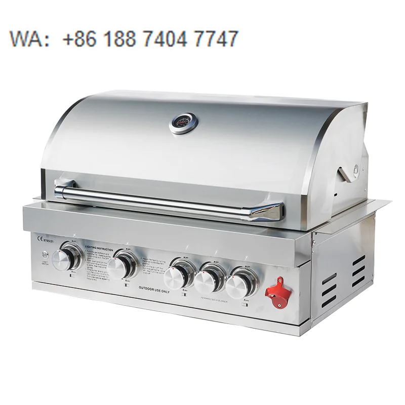 

Outdoor Kitchen Stainless Steel Drop in 32 Inch Gas 4 Burners With Infrared Rear Burner BBQ Grill for Party