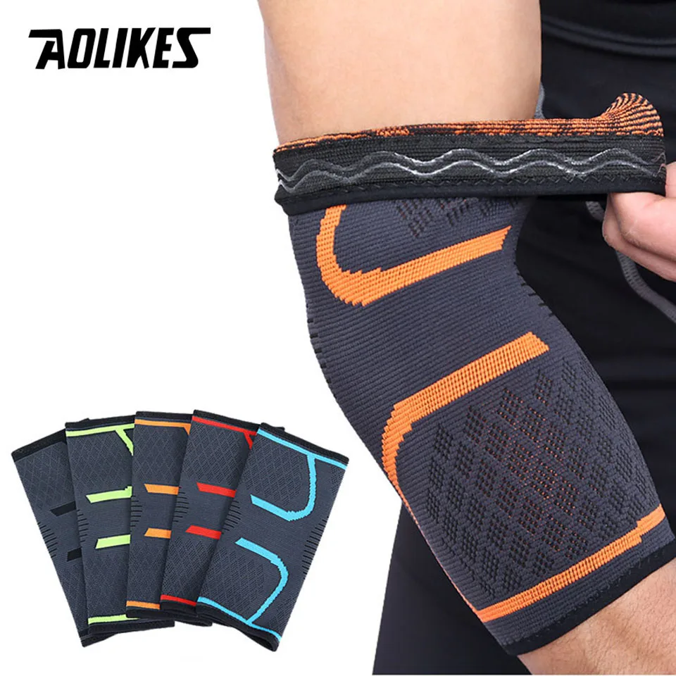 AOLIKES 1PC Ellenbogenbandage, elastische Ellenbogen-Kompressionsmanschette für Sport, Sehnenentzündung, Golfer, Tennis, Schmerzlinderung, Ellenbogenstütze