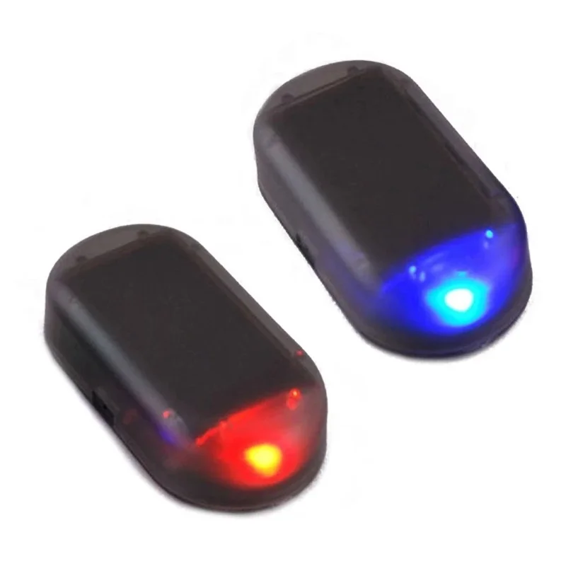 Universal Car Fake Solar Power Alarm Lamp Security System Warning Theft Flash Blinking Car Anti-Theft Caution LED Light Red/Blue