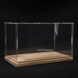 1:9 1:24 1:32 Scale Acrylic Glass Dust Cover Car Model Toy Show Box with LED Lights Wooden Base Transparent Plastic Display Box