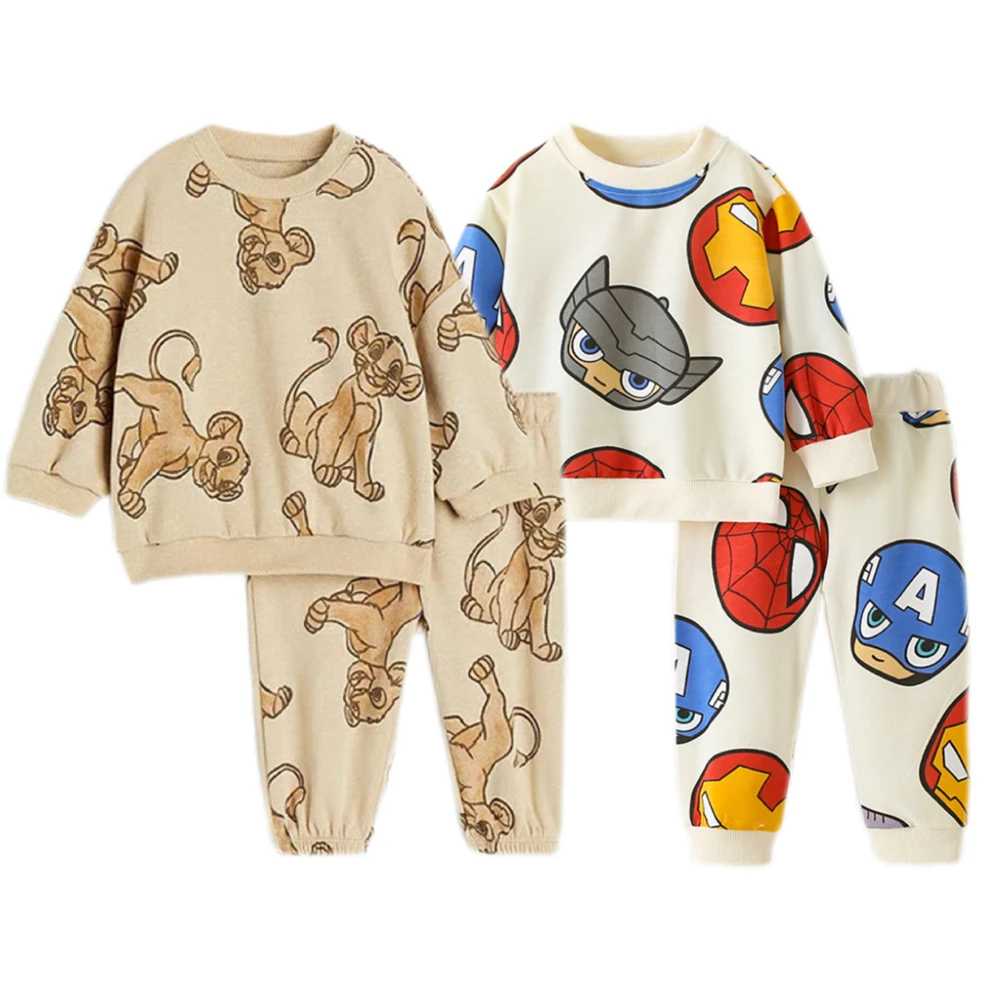 

Full Print Outfits 2025 New Child Crewneck Sweatshirt+Pants 2pcs Spring Autumn Wear Casual Sports Sets Toddler New Design Suit
